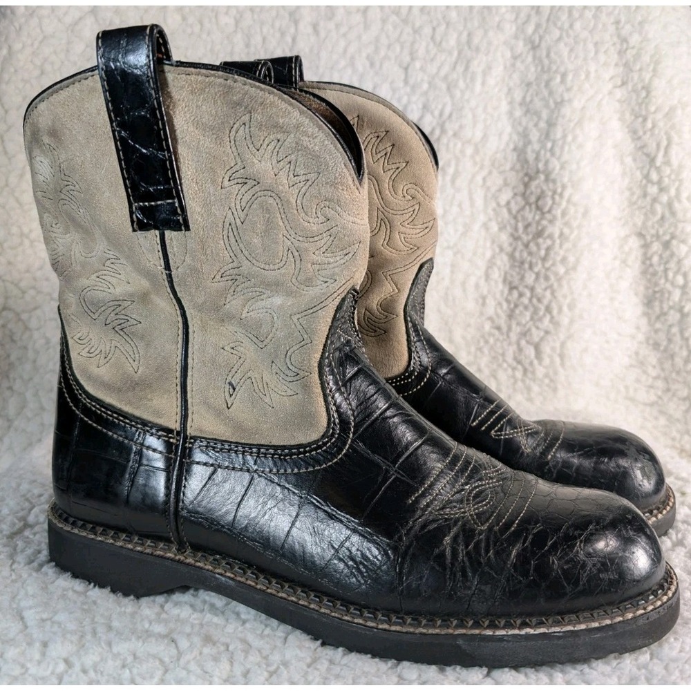 Ariat Fatbaby Western Boots Black Tan Suede Vibram Sole Womens 10000831 Size 11